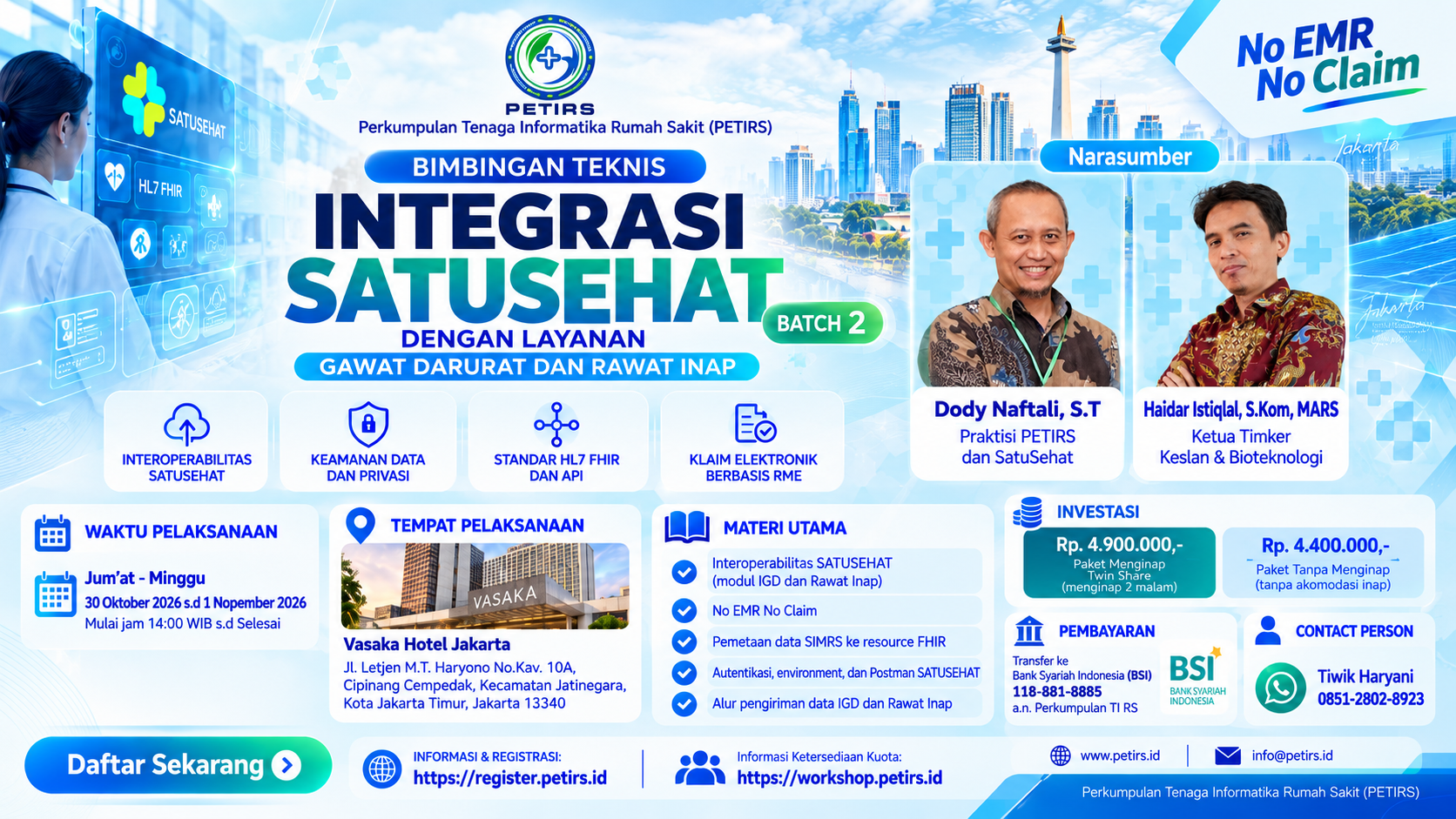 BIMTEK: Integrasi SatuSehat Dengan Layanan Gawat Darurat, Rawat Inap Klaim Elektronik Batch 2